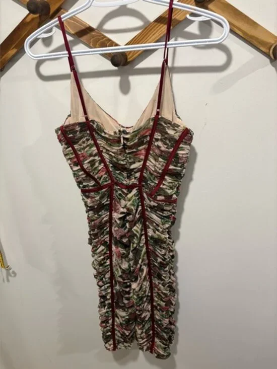 HOUSE OF CB - SABLE -Vintage Floral Ruched Corset Dress - Picture 9 of 12